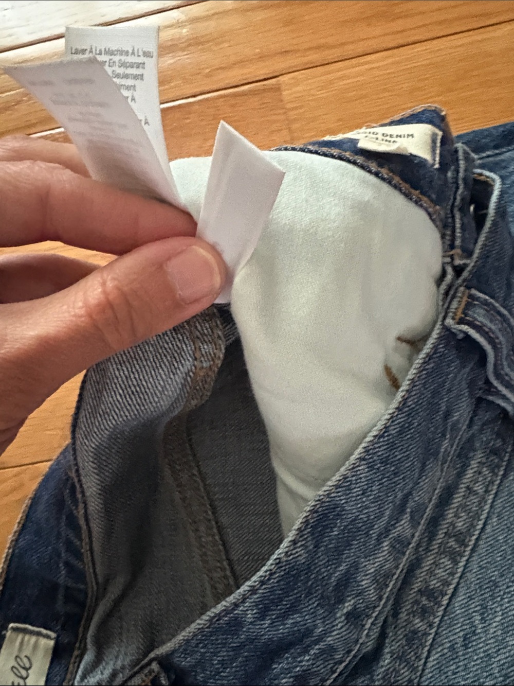 Madewell Distressed Dark Blue Denim Mini Skirt - Picture 7 of 11